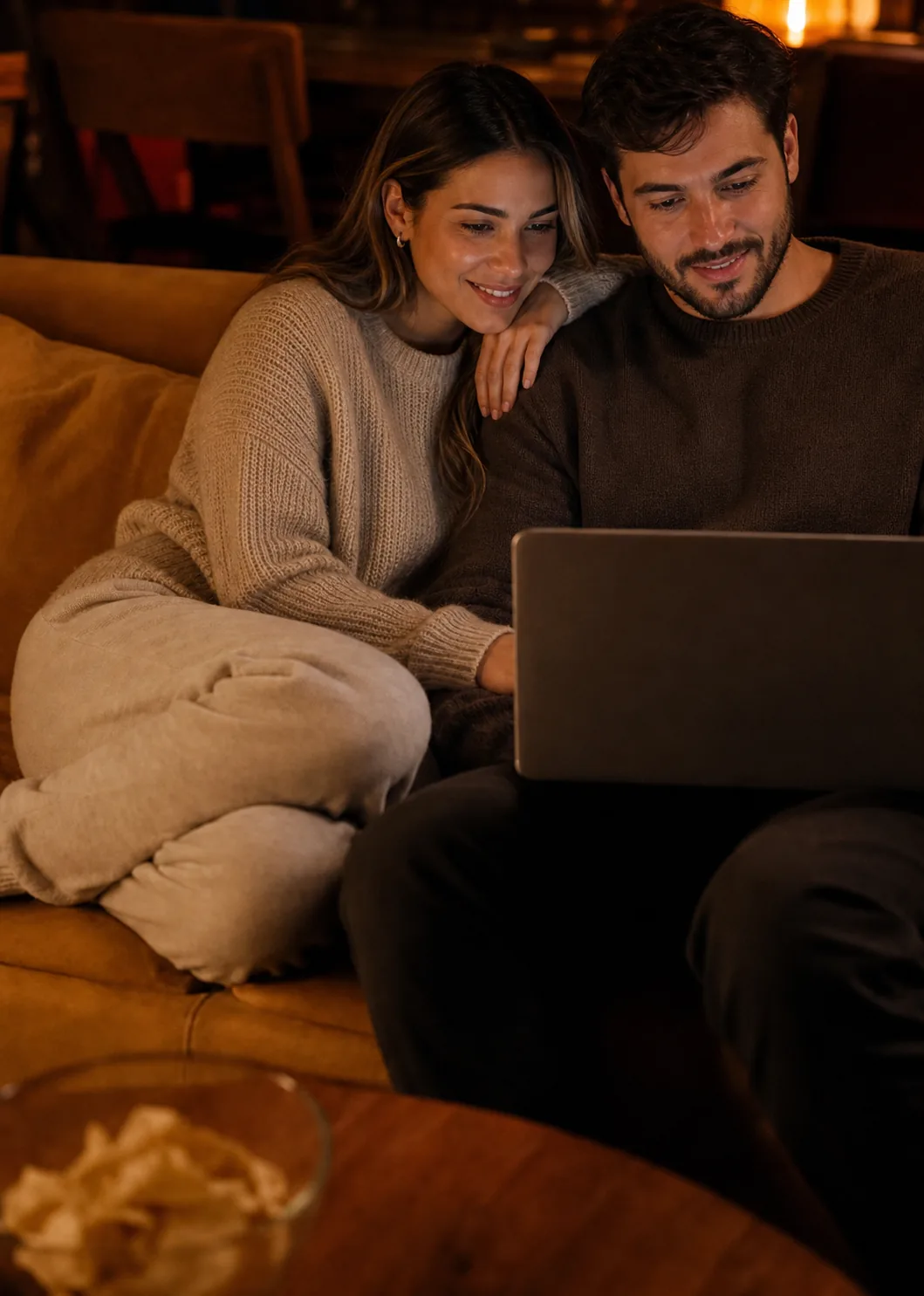 Casal em Portugal a usar IPTV Lusitano no portatil